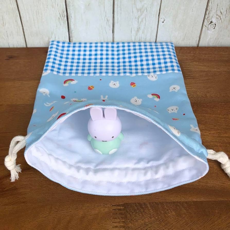 SALE✳︎ハンドメイド✳︎巾着　コップ袋にぜひ♪ラビット　うさぎ　ベージュ SALE✳︎ハンドメイド✳︎巾着 コップ袋にぜひ♪ラビット うさぎ